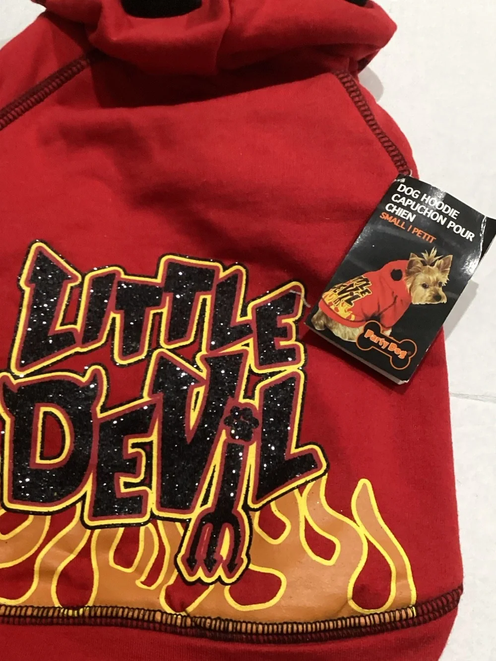 Little Devil Red Dog Hoodie - Party Dog